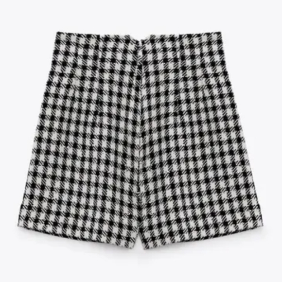 NWT Zara Houndstooth High Waist Shorts, Size M - Picture 7 of 10